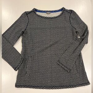 Talbots Women’s‎ Navy & White Polka Dot Knit Top Size S